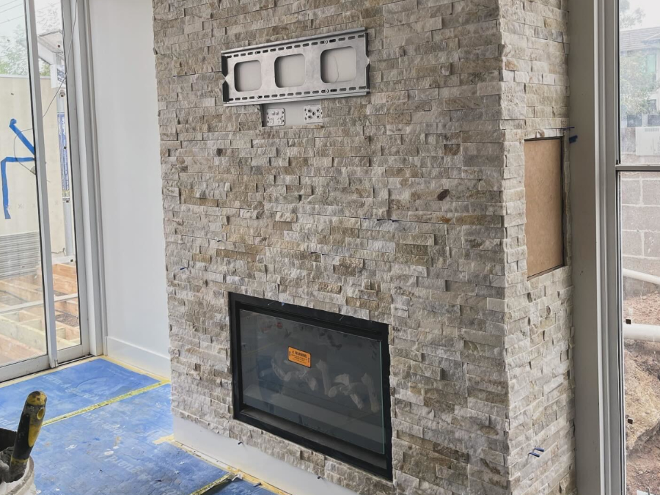 stack stone on chimney